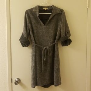 Gray collared shirtdress